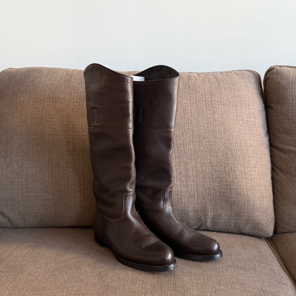 Jil Sander Dark Brown Leather Winter Boots